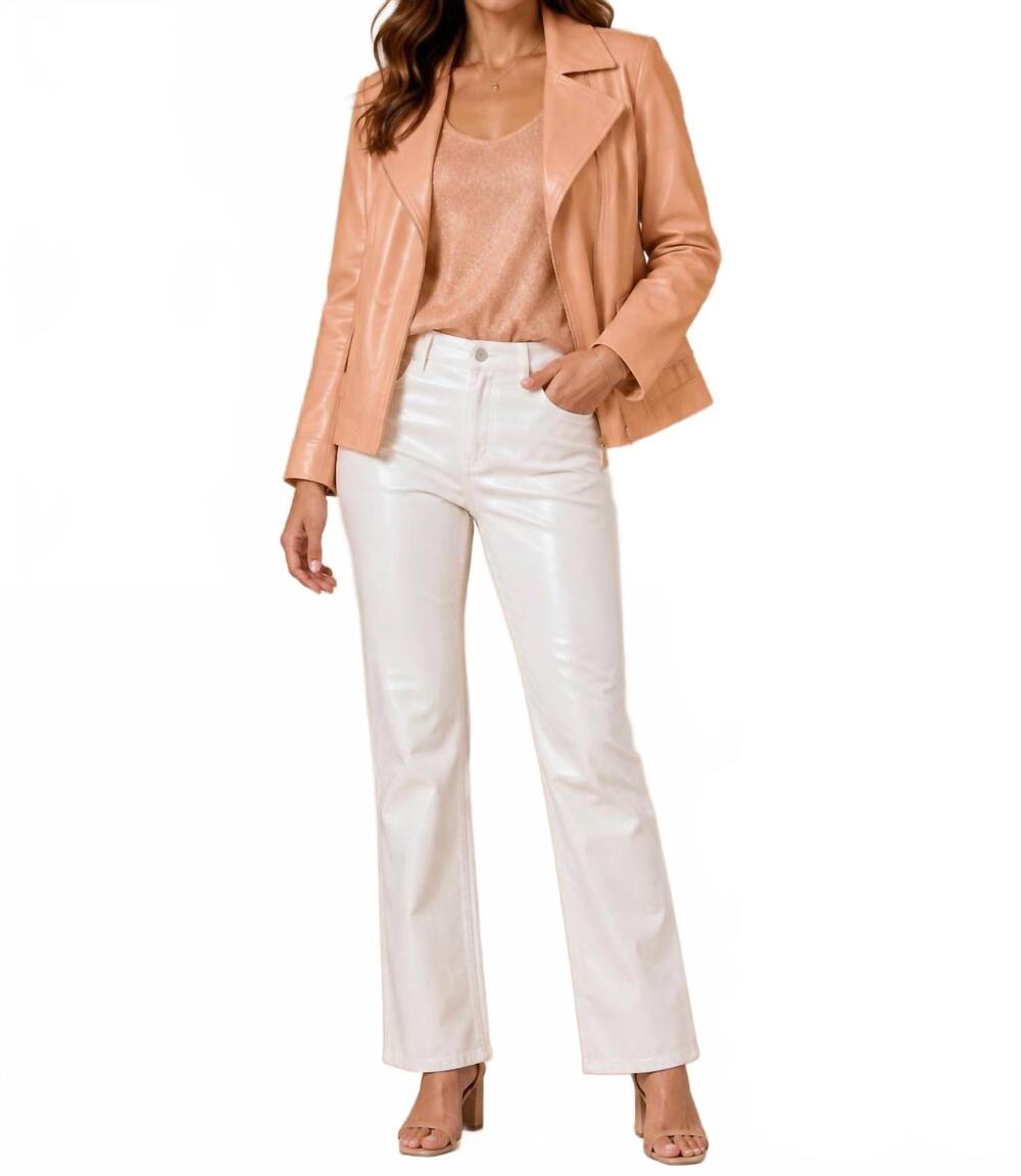 NEW INSIGHT pleather moto jacket in sweet candy